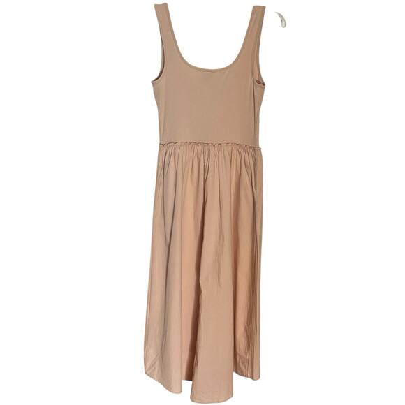 NWT A New Day Beige Knit Tank & Poplin High Low Hem Midi Dress Small Pockets! - Picture 2 of 8